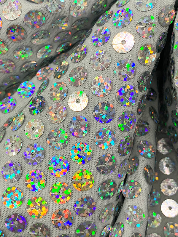 Seamist Gray/Silver/Multi 100% Polyester Sequins Matte Jersey Knit 42W