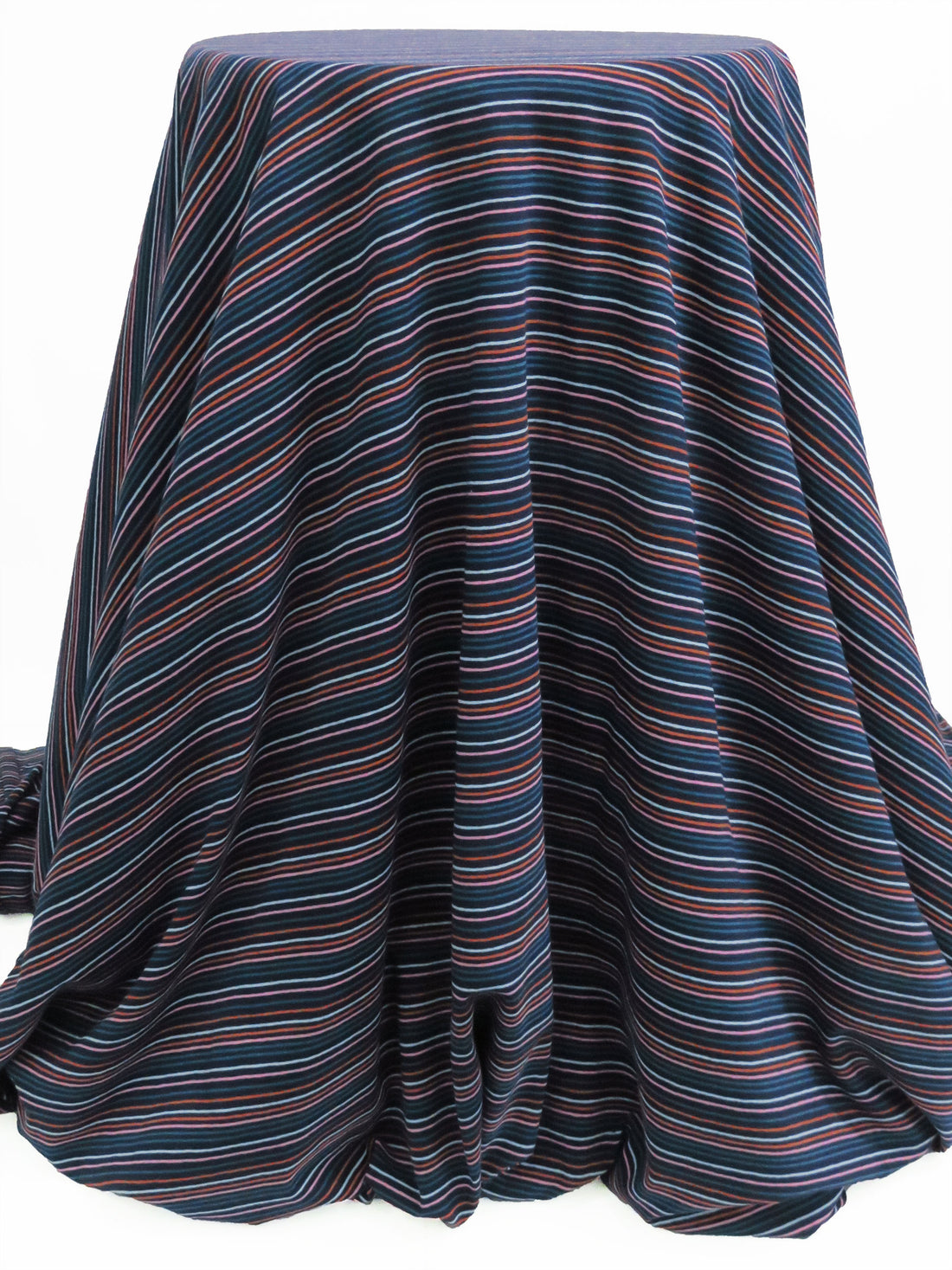 Navy/Terra Cotta/Pale Iris/Deep Sea Recycled Cotton/Recycled Polyester/Polyester Horizontal Stripe Jersey Knit - Michael Stars - 64W