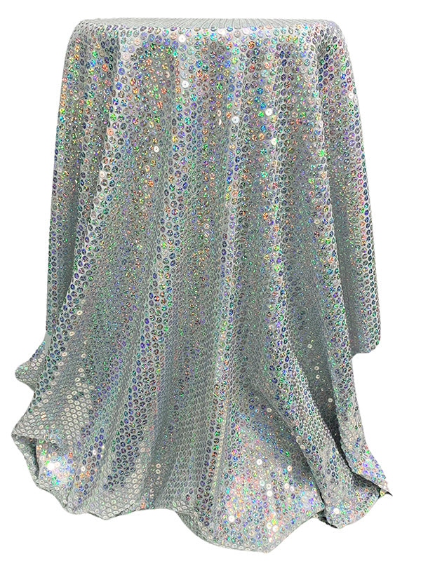 Seamist Gray/Silver/Multi 100% Polyester Sequins Matte Jersey Knit 42W