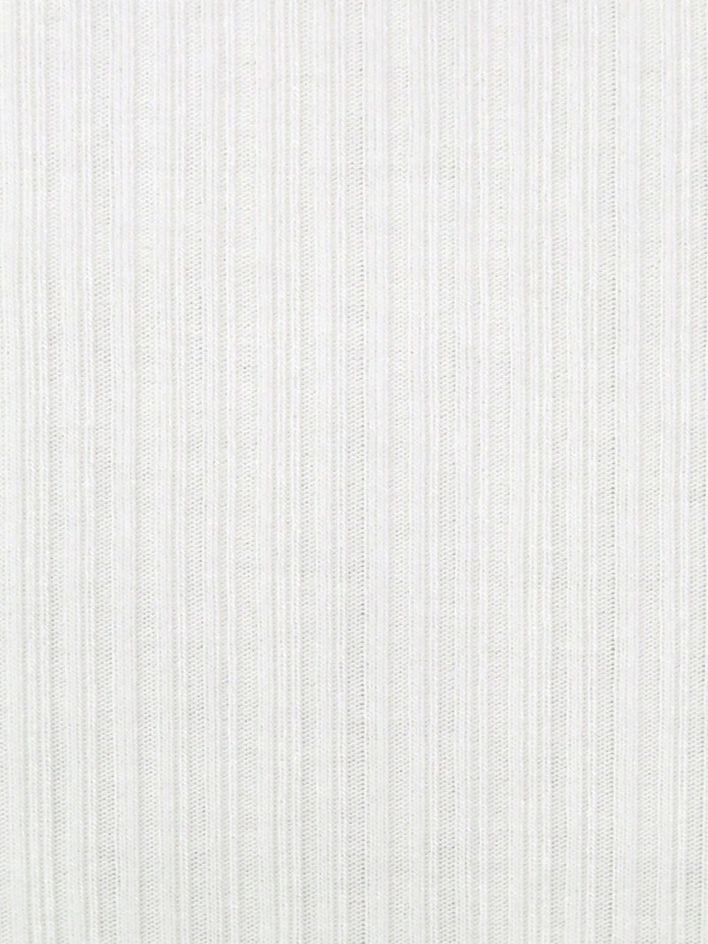 White Polyester/Rayon Brushed Vertical Multi-Rib Knit - Michael Stars - 46W
