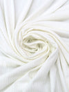 White Polyester/Rayon Brushed Vertical Multi-Rib Knit - Michael Stars - 46W