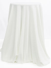 White Polyester/Rayon Brushed Vertical Multi-Rib Knit - Michael Stars - 46W