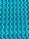 Aqua Sky/Black 100% Polyester Novelty Weave Knit 52W