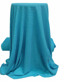 Aqua Sky/Black 100% Polyester Novelty Weave Knit 52W