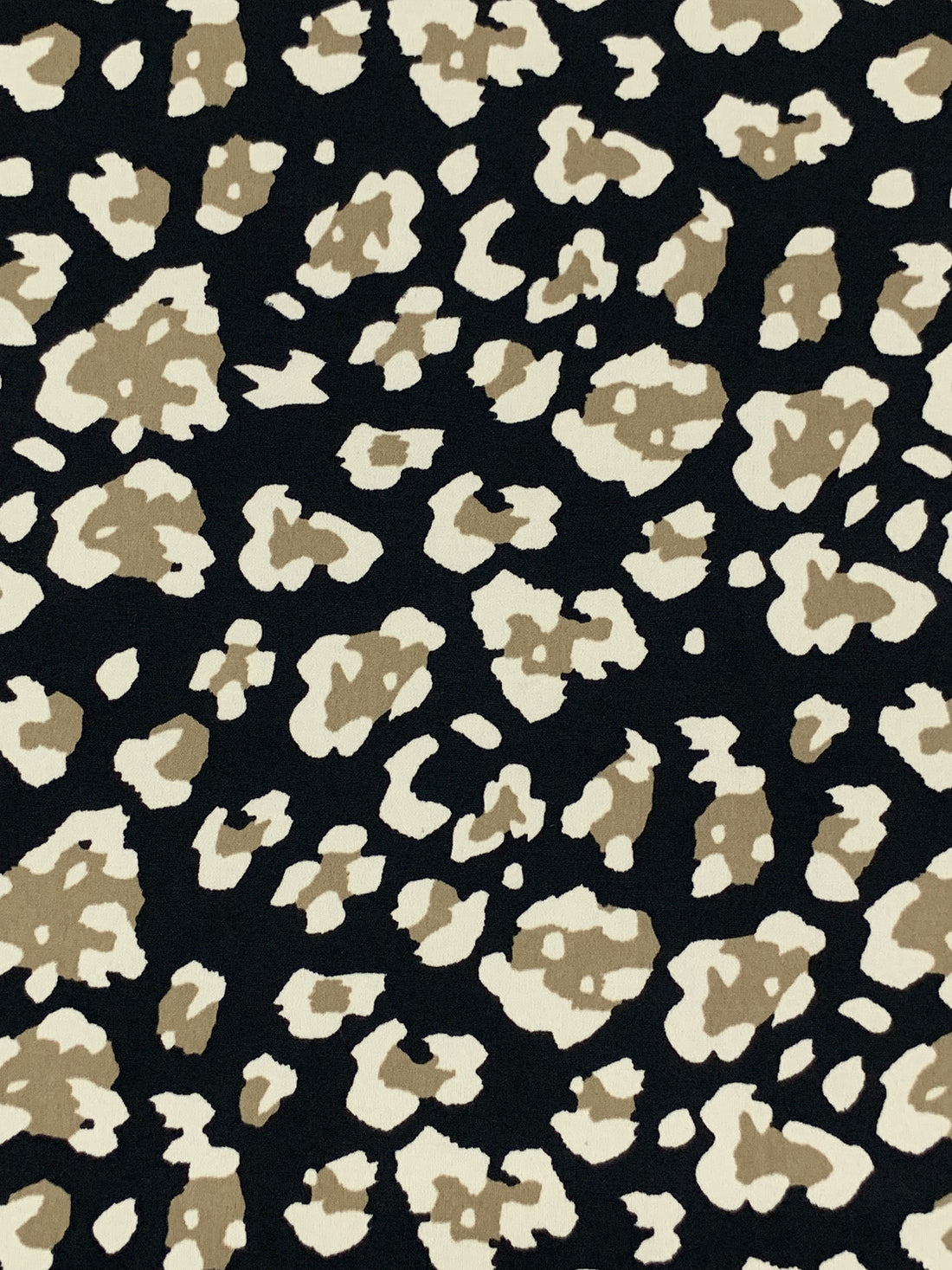 Black/Raw Umber/Antique Off-White Polyester/Lycra Animal-Look Abstract Print ITY Knit 60W