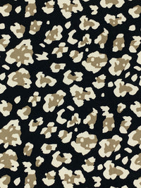 Black/Raw Umber/Antique Off-White Polyester/Lycra Animal-Look Abstract Print ITY Knit 60W
