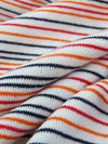 White/Navy/Carrot/Red Recycled Cotton/Recycled Polyester/Polyester Horizontal Stripe Fine Rib Knit - Michael Stars - 60W