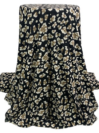 Black/Raw Umber/Antique Off-White Polyester/Lycra Animal-Look Abstract Print ITY Knit 60W