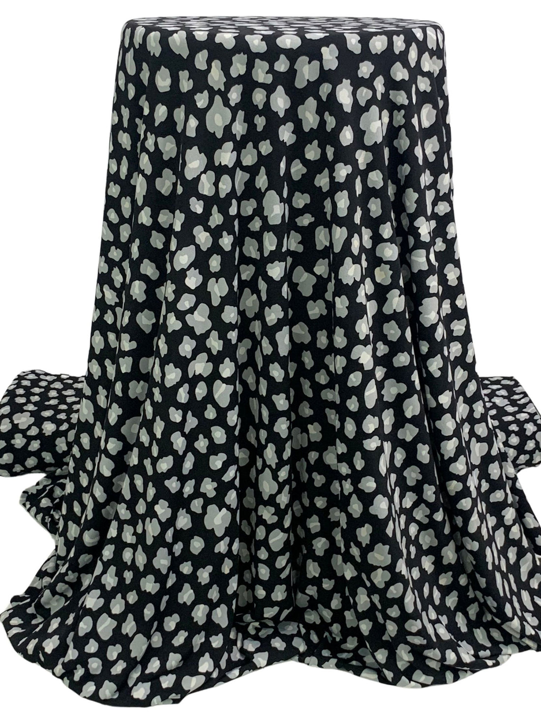 Black/Gray/Off-White Polyester/Lycra Animal-Look Abstract Print ITY Knit 60W
