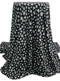 Black/Gray/Off-White Polyester/Lycra Animal-Look Abstract Print ITY Knit 60W