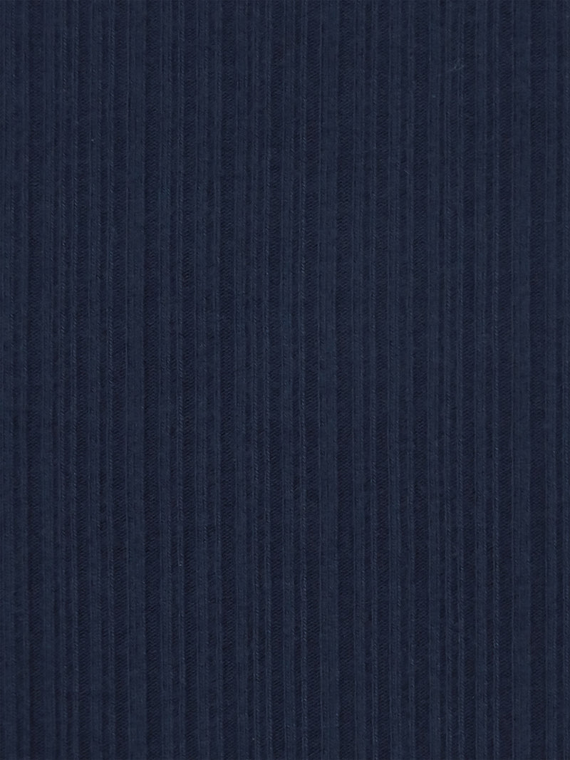 Navy Blue Polyester/Rayon Brushed Vertical Multi-Rib Knit - Michael Stars - 44W