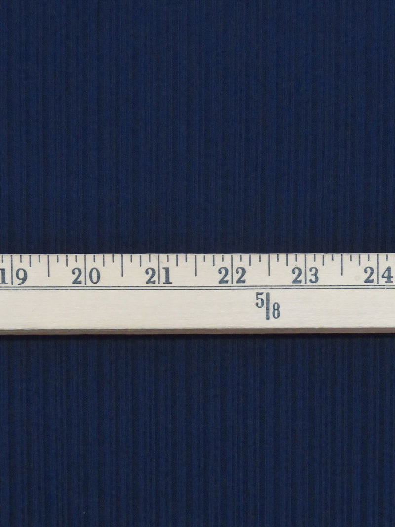 Navy Blue Polyester/Rayon Brushed Vertical Multi-Rib Knit - Michael Stars - 44W