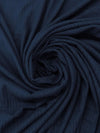 Navy Blue Polyester/Rayon Brushed Vertical Multi-Rib Knit - Michael Stars - 44W