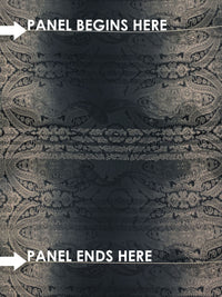 SOLD BY THE PANEL ONLY - Dark Vanilla/Charcoal/Black Polyester/Lycra Large Ornate Paisley Print ITY Knit 61W