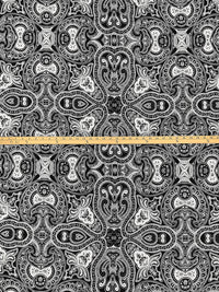 Black/White Polyester/Lycra Ornate Print ITY Knit 60W