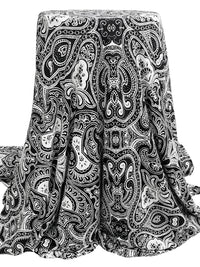 Black/White Polyester/Lycra Ornate Print ITY Knit 60W