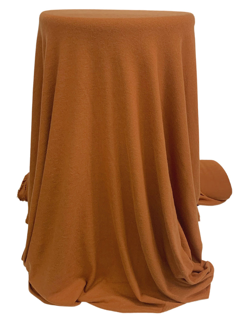 Rust Orange Polyester/Rayon/Spandex Brushed Sweater Knit - Michael Stars - 52W