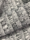 Platinum/White/Black Rayon/Polyester/Spandex Heathered 8x8 Veritcal Wide Rib Sweater Knit - Michael Stars - 42W