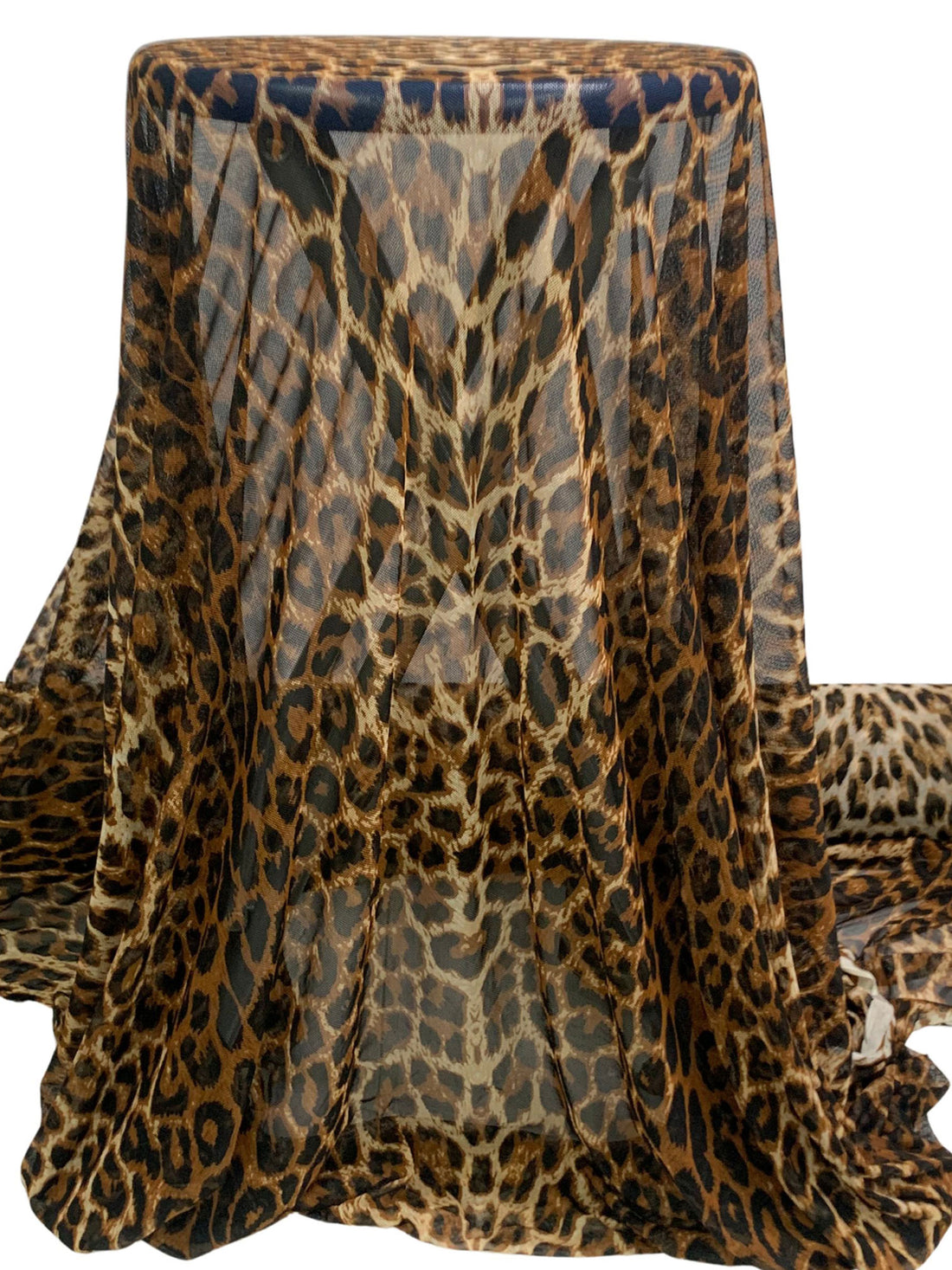 Walnut/French Beige/Black Nylon/Lycra Animal Print Mesh Knit 50W