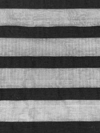 Black 100% Polyester Horizontal Burnout Stripe Organza 58W