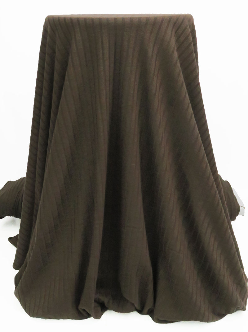 Willow Brown Rayon/Polyester/Spandex 8x4 Wide Rib Sweater Knit - Michael Stars - 48W