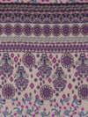 Grullo/Dark Pacific Blue/Magenta/Multi 100% Rayon Large Ornate Floral Stripe Print On Novelty Jacquard Challis 54W