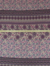 Grullo/Dark Pacific Blue/Magenta/Multi 100% Rayon Large Ornate Floral Stripe Print On Novelty Jacquard Challis 54W