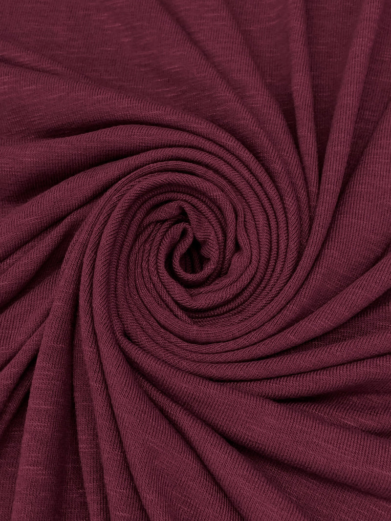 Burgundy Wine Polyester/Rayon/Spandex Brushed Sweater Knit - Michael Stars - 48W