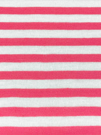 Paradise Pink/White 100% Polyester Horizontal Stripe Jersey Knit 54W