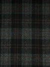 Black/Muted Evergreen/Charcoal/Royal Brown 100% Wool Plaid Flannel Suiting - Imported From Italy - 60W