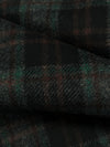 Black/Muted Evergreen/Charcoal/Royal Brown 100% Wool Plaid Flannel Suiting - Imported From Italy - 60W