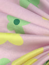 Queen Pink/Canary Yellow/Medium Sea Green Polyester/Lycra Floral Print Double Brushed Knit 64W