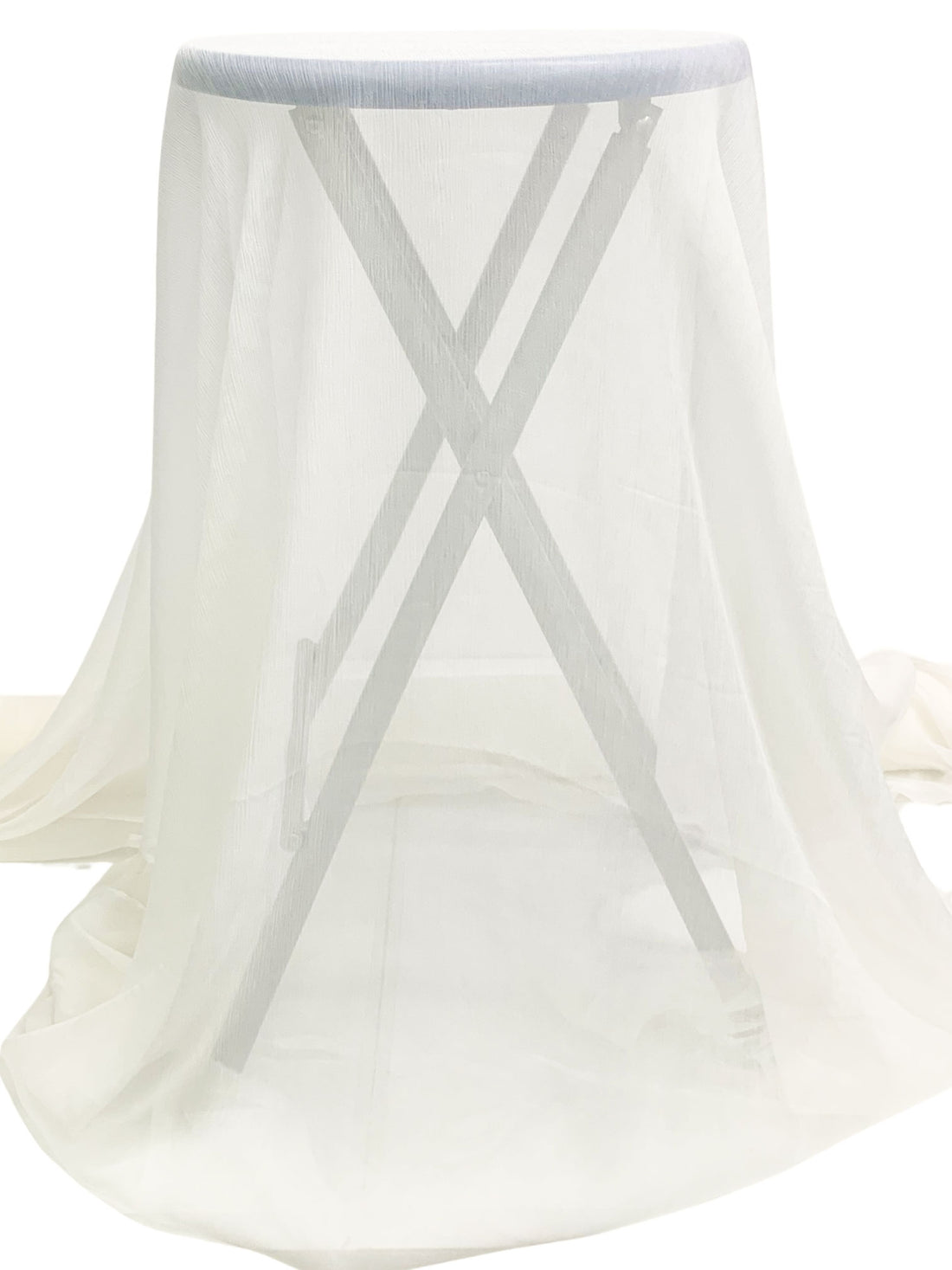White Smoke 100% Silk Crinkle Chiffon 50W