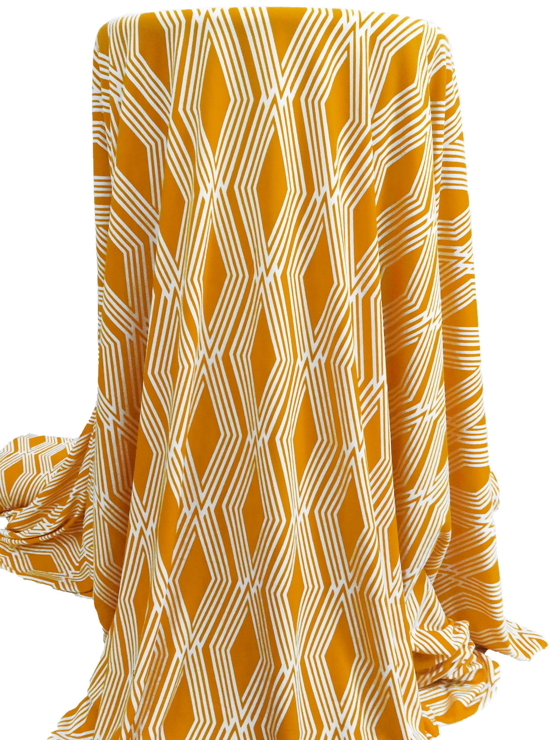 Harvest Gold/White Polyester/Lycra Diamond Print ITY Knit - 59W