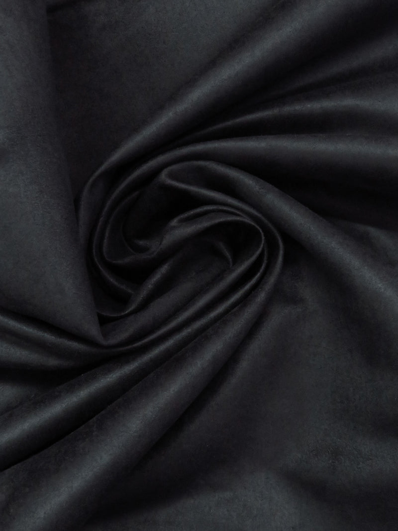 Raven Black 100% Polyester Suede Suiting - NY Designer - 60W