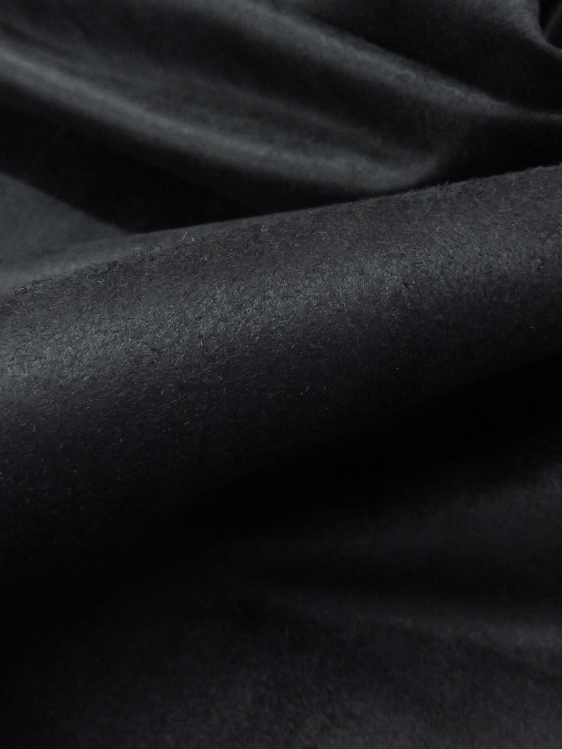 Raven Black 100% Polyester Suede Suiting - NY Designer - 60W