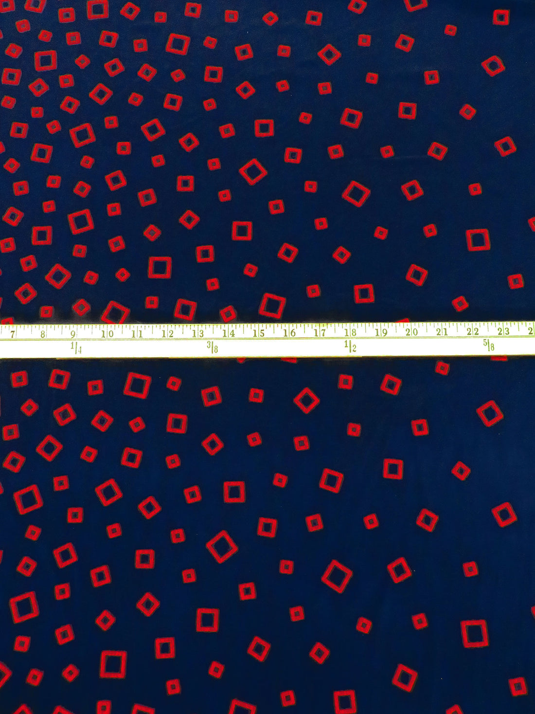 Midnight Navy/Black/Dark Red Polyester/Lycra Tumbling Squares Print ITY Knit - 58W