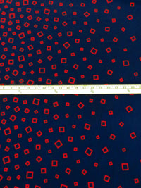 Midnight Navy/Black/Dark Red Polyester/Lycra Tumbling Squares Print ITY Knit - 58W