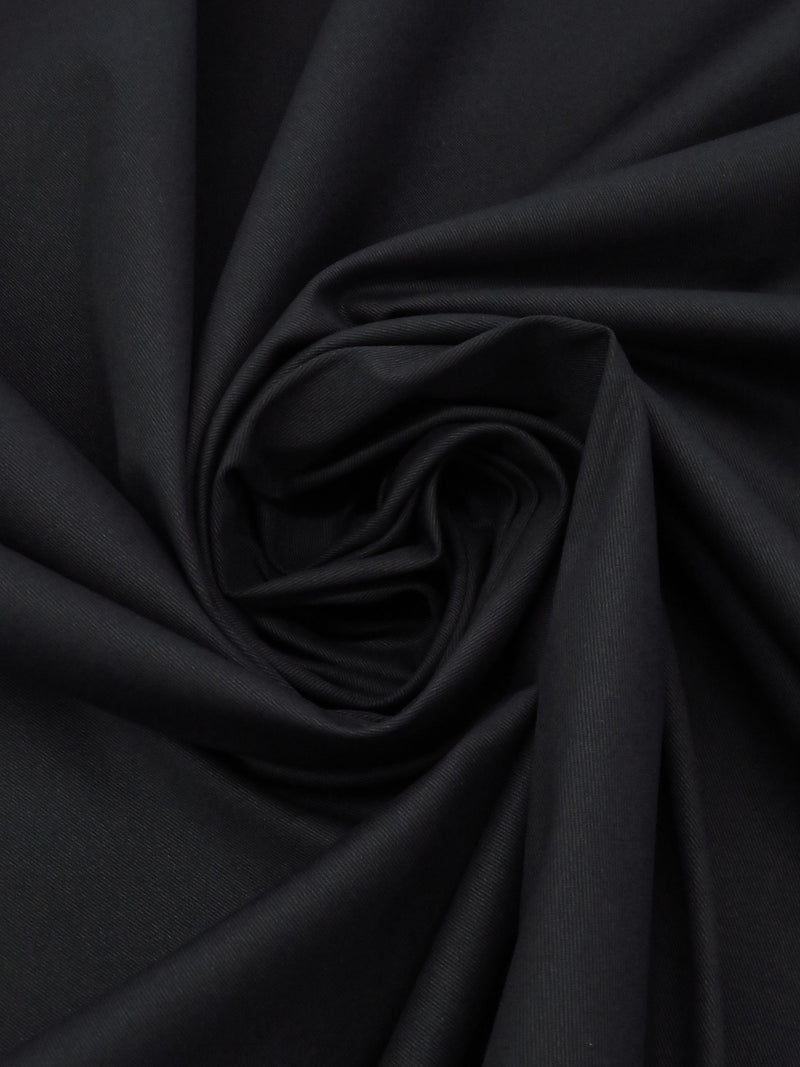 Black Cotton/Lycra Stretch Twill Bottom Weight Woven - NY Designer - 54W