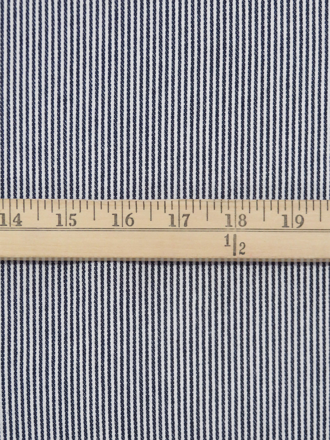 Navy/White 100% Cotton Railroad Stripe Bottom Weight - NY Designer - 58W