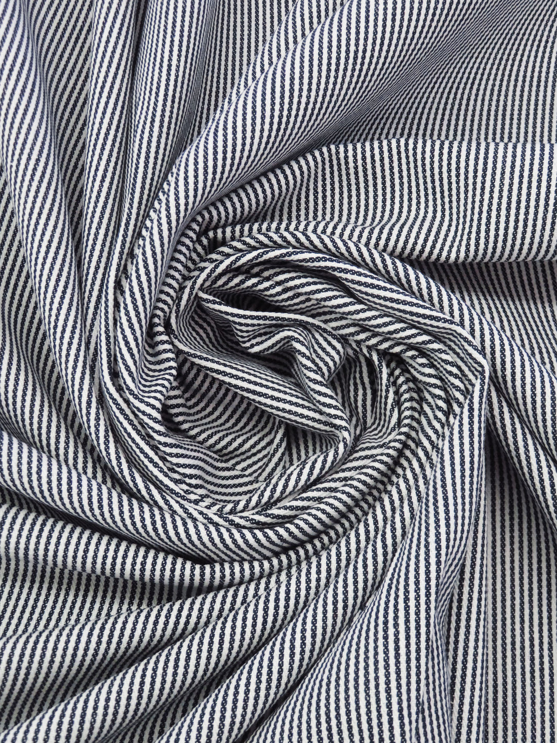 Navy/White 100% Cotton Railroad Stripe Bottom Weight - NY Designer - 58W