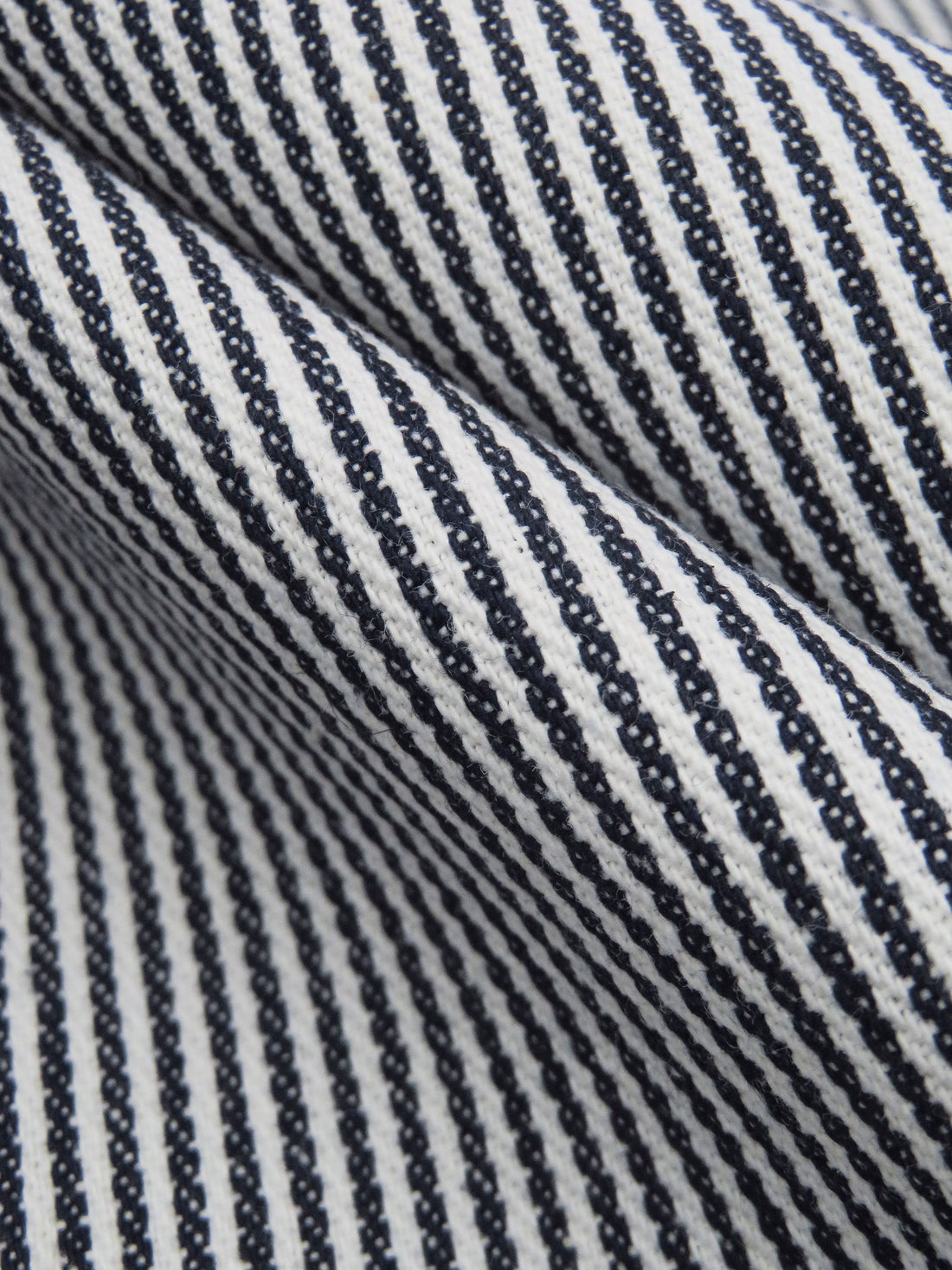 Navy/White 100% Cotton Railroad Stripe Bottom Weight - NY Designer - 58W