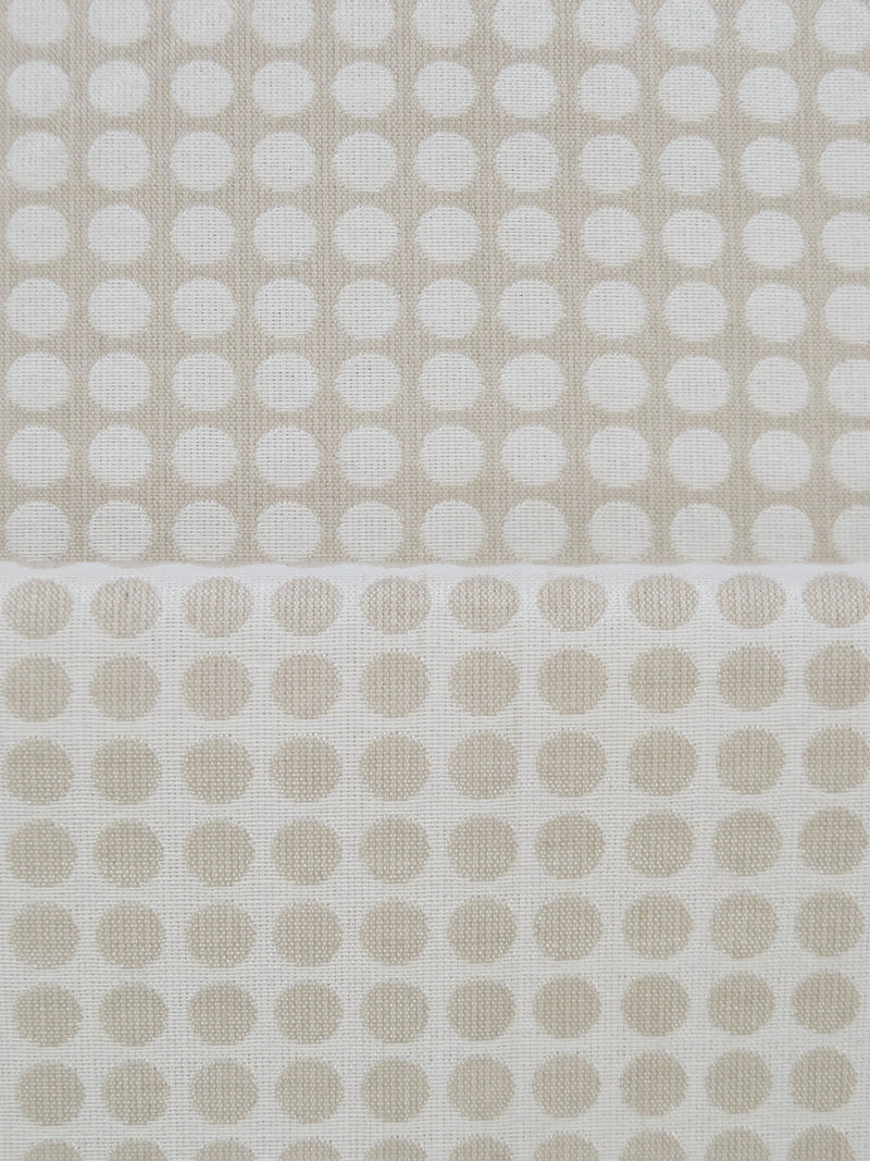 Sand Dollar/White 100% Polyester Polka Dot Jacquard Suiting - NY Designer - 58W