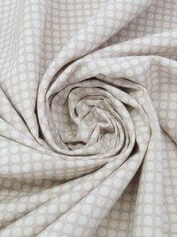 Sand Dollar/White 100% Polyester Polka Dot Jacquard Suiting - NY Designer - 58W