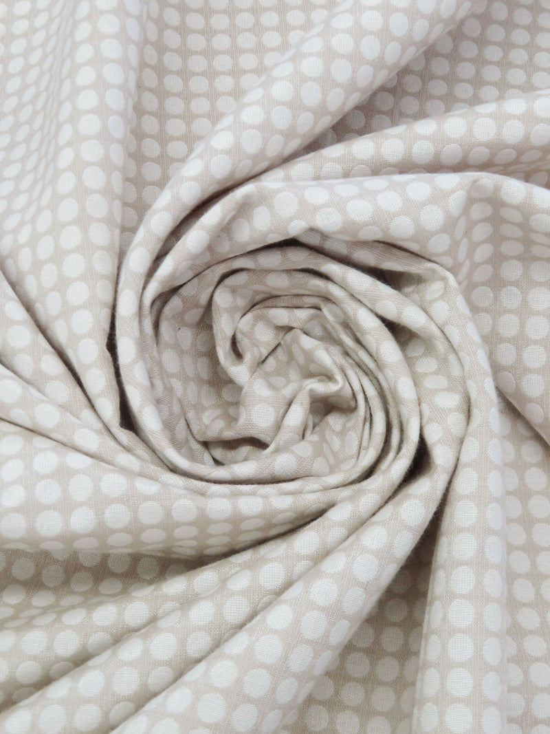 Sand Dollar/White 100% Polyester Polka Dot Jacquard Suiting - NY Designer - 58W
