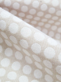 Sand Dollar/White 100% Polyester Polka Dot Jacquard Suiting - NY Designer - 58W