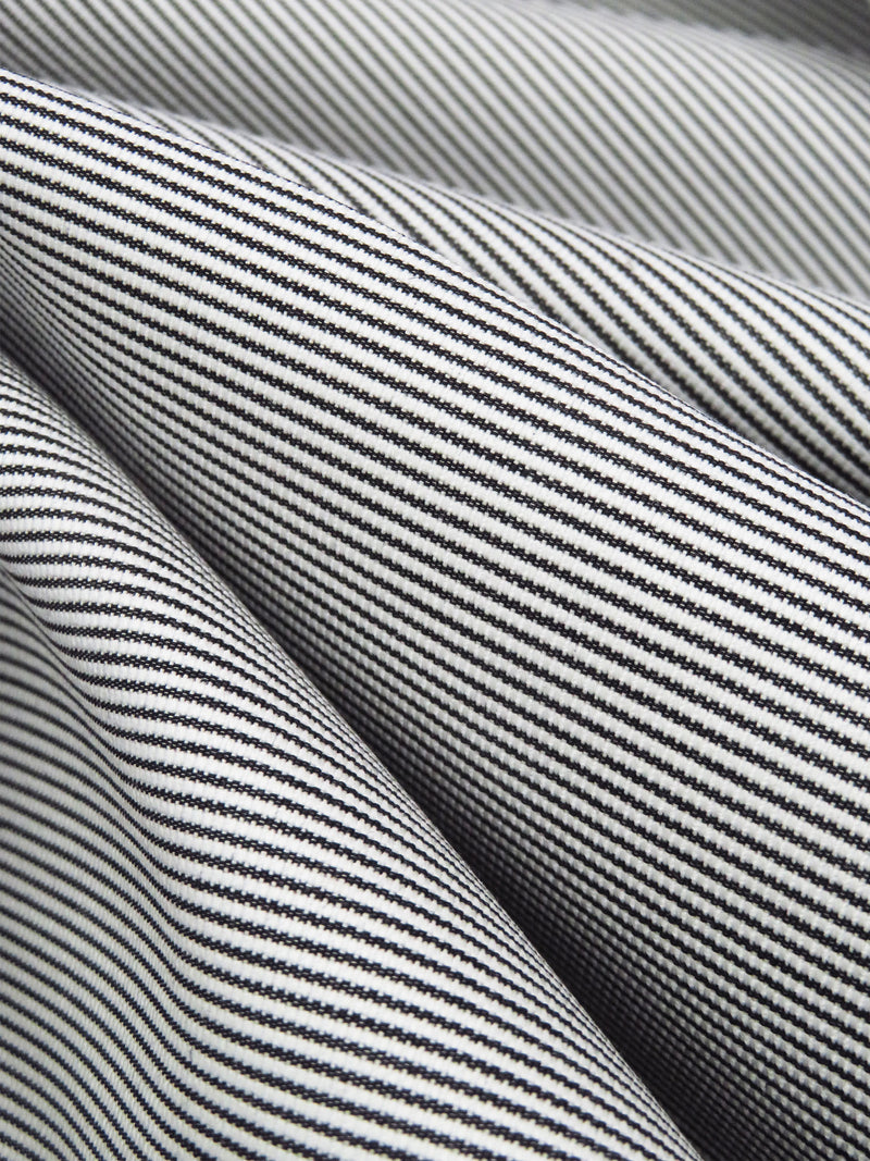 White/Black 100% Cotton Vertical Corded Suiting 60W