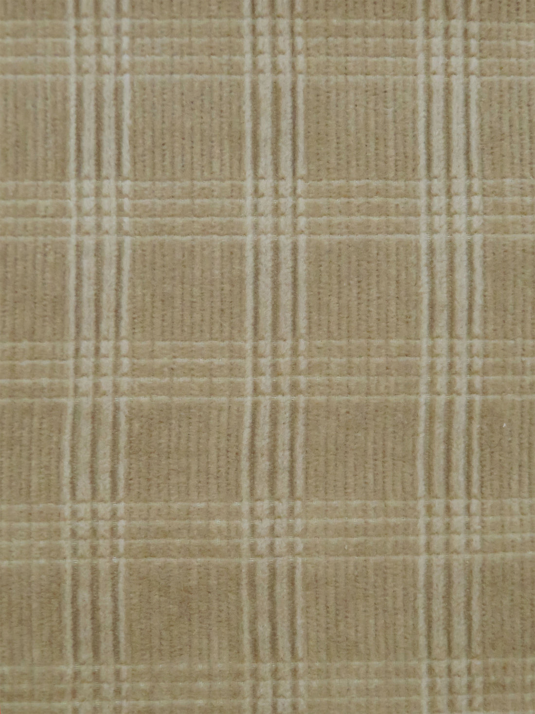 Ecru 100% Cotton Plaid Weave Corduroy - NY Designer - 44W
