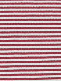 White/Cranberry Rayon/Lycra Horizontal Stripe Jersey Knit 56W