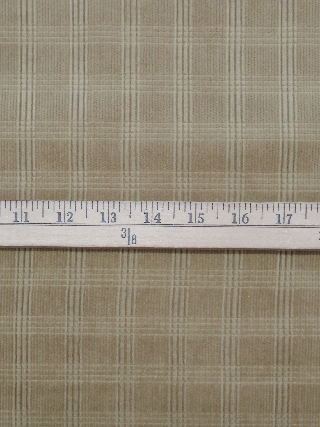 Ecru 100% Cotton Plaid Weave Corduroy - NY Designer - 44W